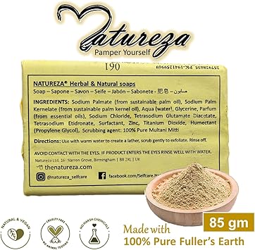 Natureza Organic soap Natural Clay soap body scrub for detoxifying Oily skin Acne 90g - Image 4