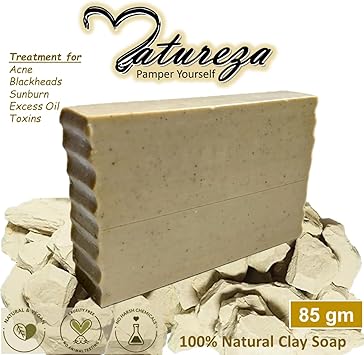 Natureza Organic soap Natural Clay soap body scrub for detoxifying Oily skin Acne 90g - Image 2