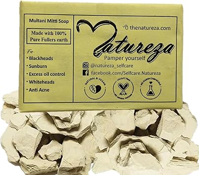 Natureza Organic soap Natural Clay soap body scrub for detoxifying Oily skin Acne 90g - Image 1