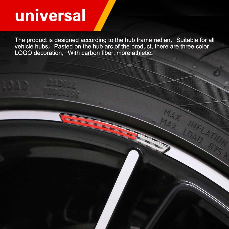 Qurbuns 4 PCS Wheel Rim Protector Stickers, 3D Sports Style Rim Protector Strips, Anti-Scratch Wheel Decorative Sticker, Universal for Most Vehicles (Black & Red) - Image 4