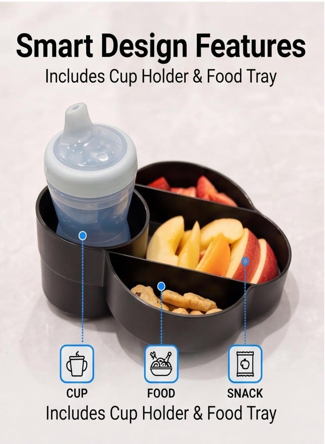 Joregobo 2PCS Toddler Car Seat Snack Tray, Detachable Cup Holder Replacement Compatible with Safety 1st EverFit & Grow and Go Car Seat, Anti-Slip Food Storage Tray, BPA-Free, Anti-Slip Car Seat Accessory - Image 4