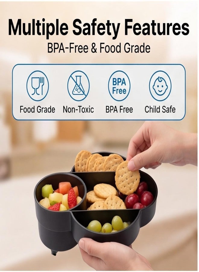 Joregobo 2PCS Toddler Car Seat Snack Tray, Detachable Cup Holder Replacement Compatible with Safety 1st EverFit & Grow and Go Car Seat, Anti-Slip Food Storage Tray, BPA-Free, Anti-Slip Car Seat Accessory - Image 5