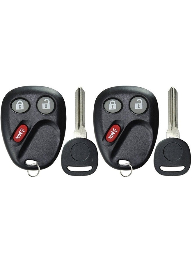 KeylessOption Keyless Entry Remote Car Key Fob and Key Replacement For LHJ011 (Pack of 2) - Image 1