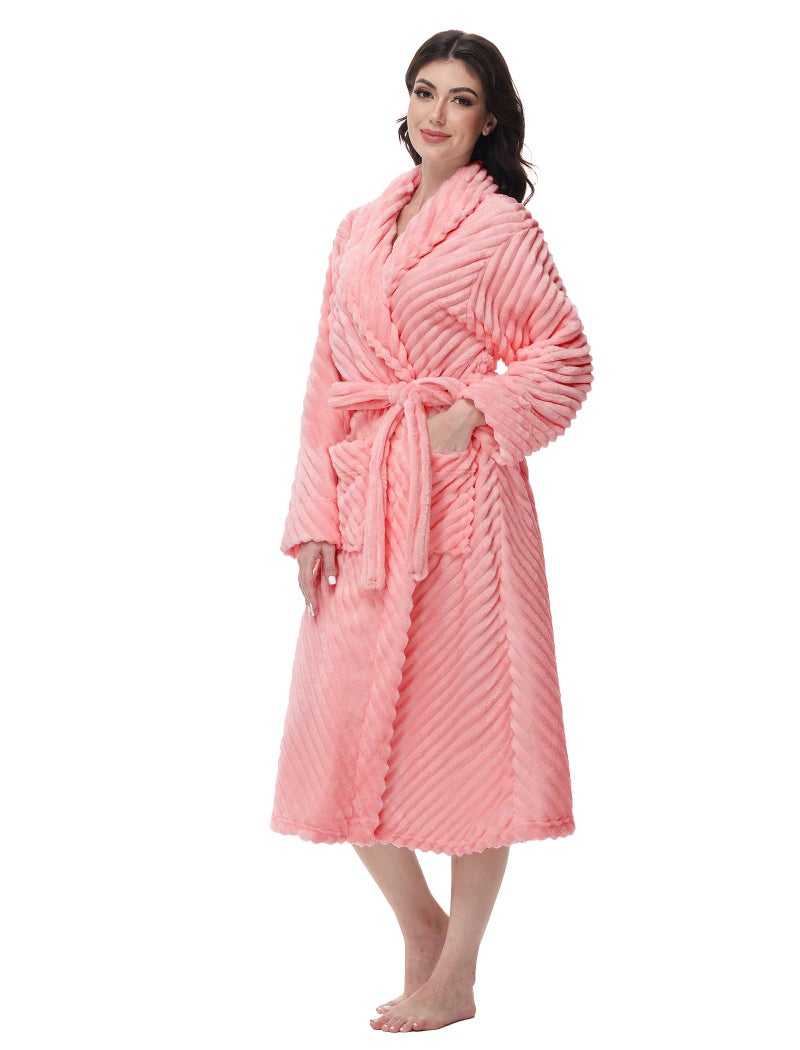 Yurhap Premium Robes for Women - Super Soft Cozy Fleece Womens Robe Plush Long Bathrobe - Image 1