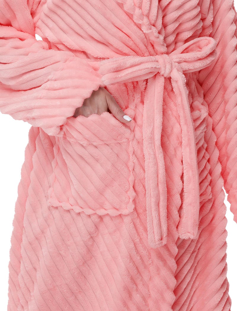 Yurhap Premium Robes for Women - Super Soft Cozy Fleece Womens Robe Plush Long Bathrobe - Image 4