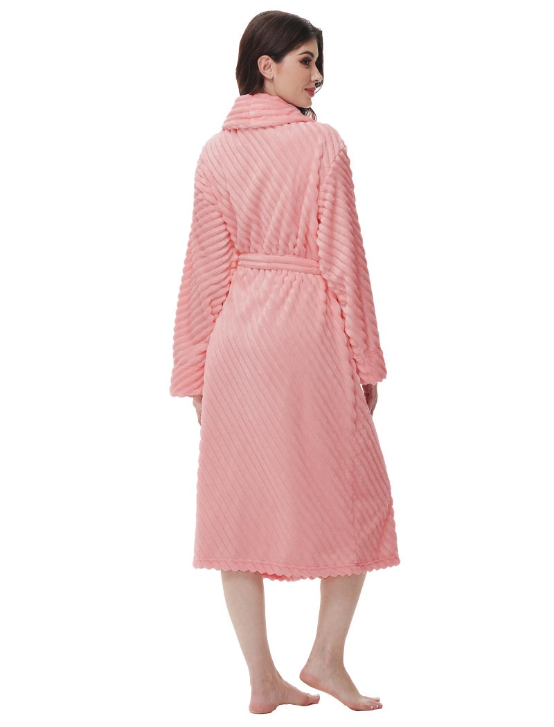 Yurhap Premium Robes for Women - Super Soft Cozy Fleece Womens Robe Plush Long Bathrobe - Image 2