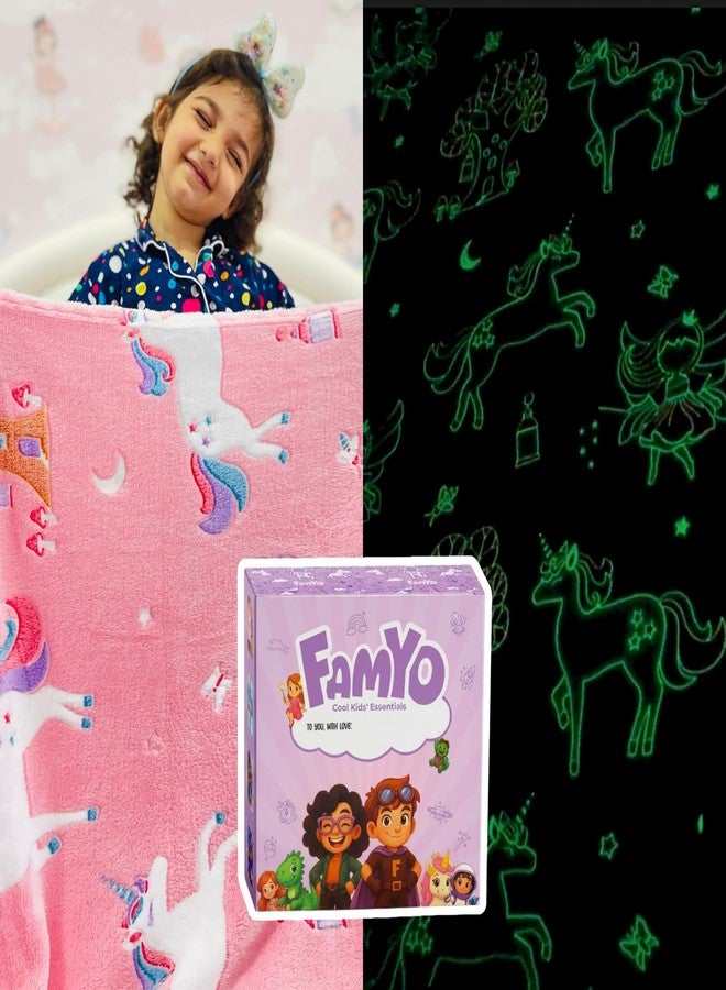 FAMYO بطانية فاميو® يونيكورن وجنية متوهجة، هدية مثالية للأطفال | هدية عيد ميلاد للأطفال من عمر 0 إلى 15 سنة | بطانية مكيفة للأطفال | هدايا تذكارية وهدايا للحفلات | مثالية كهدية لابنة الأخ/ابن الأخت/الابن/الابنة (لون وردي) - Image 5