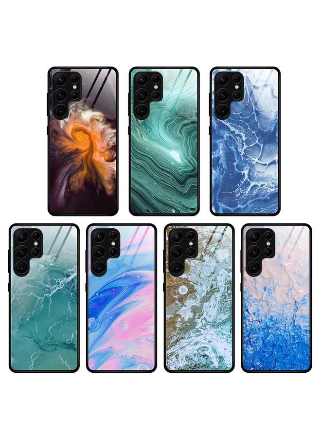 S-TOP Case For Samsung Galaxy S23 Ultra 5G Marble Pattern Glass Phone Case - Image 2