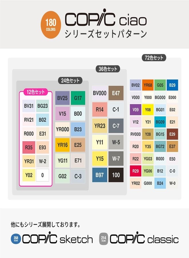 COPIC G.Too Copic Ciao Starter 12 Color Set - Image 5