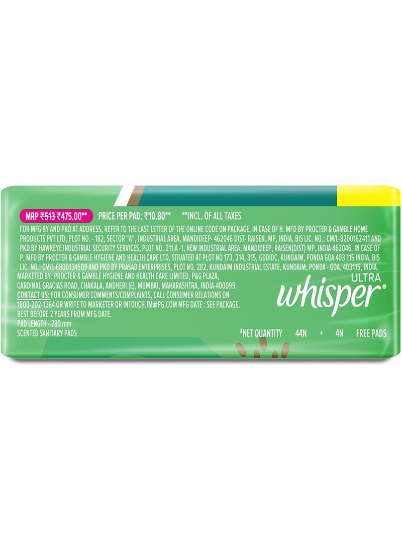 Whisper Ultra Upto No Gap No Leaks Sanitary Pads, 48 Xl Pads, For Heavy Flow Protection, With Curvewear ¢ Technology, Cotton Like Softness, Disposable Wrapper, Locks Odour & Wetness - Image 2