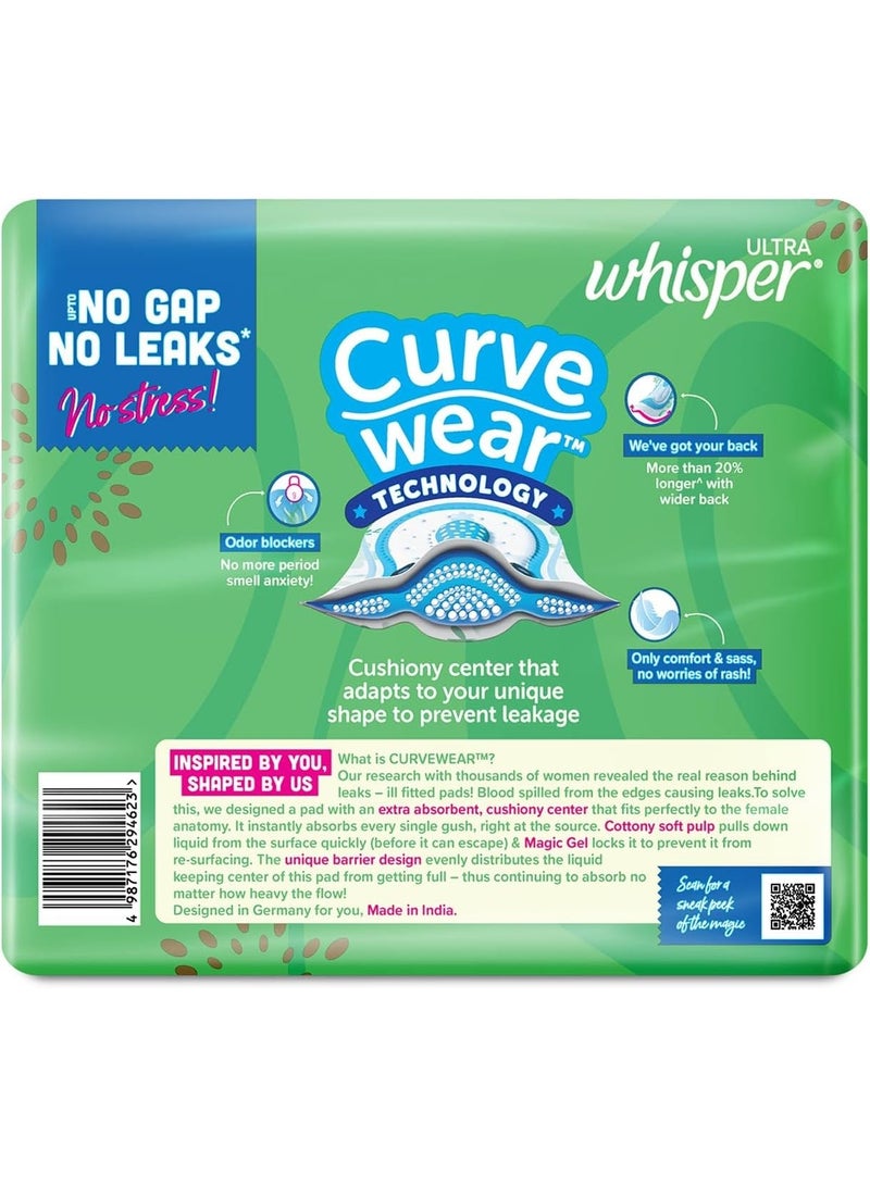 Whisper Ultra Upto No Gap No Leaks Sanitary Pads, 48 Xl Pads, For Heavy Flow Protection, With Curvewear ¢ Technology, Cotton Like Softness, Disposable Wrapper, Locks Odour & Wetness - Image 4