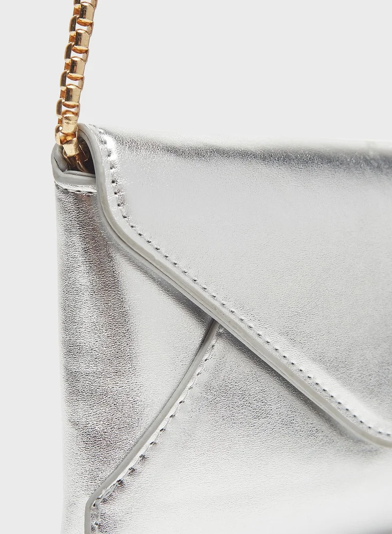 shoexpress Chain Detail Flap Over Crossbody