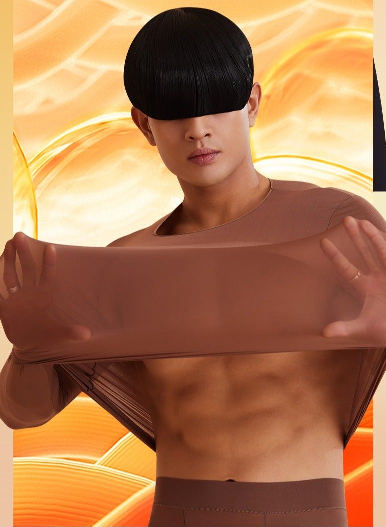 ريدمابليتيك طقم ملابس داخلية حرارية للرجال، رفيع للغاية وغير مرئي ومضاد للكهرباء الساكنة، بني - Image 2