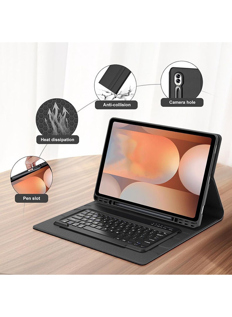 Theodor Keyboard Case for Samsung Galaxy Tab S11 Ultra 2025 14.6 Inch Slim Lightweight Stand Cover with Magnetically Detachable Wireless Bluetooth Keyboard Magnetically Detachable Case, Auto Sleep/Wake -Black - Image 5