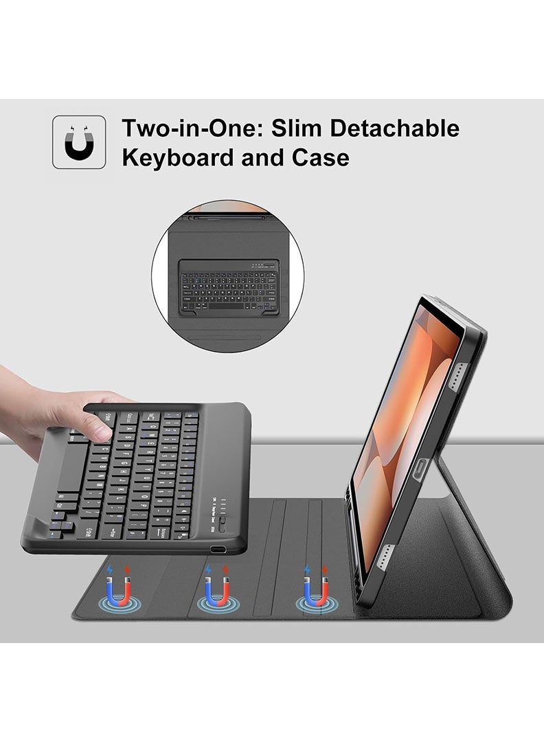 Theodor Keyboard Case for Samsung Galaxy Tab S11 Ultra 2025 14.6 Inch Slim Lightweight Stand Cover with Magnetically Detachable Wireless Bluetooth Keyboard Magnetically Detachable Case, Auto Sleep/Wake -Black - Image 4