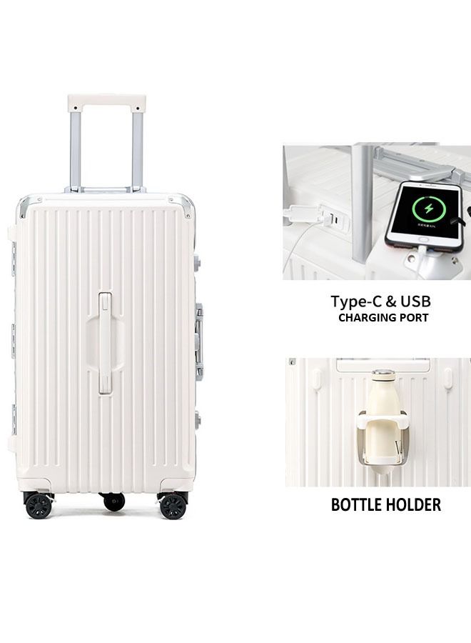 NKX Premium Expandable Aluminum Frame ABS and PC Suitcase With USB charging port and C type and 5 wheel 24 Inch  - Image 2