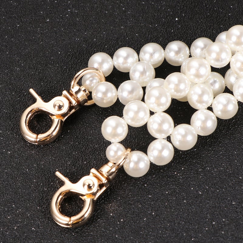 Double Row Bag Chain Delicate Handbag Chains Shoulder Bag Strap Replacement Accessories for Girls Women (Pearl, 60cm) - Image 4