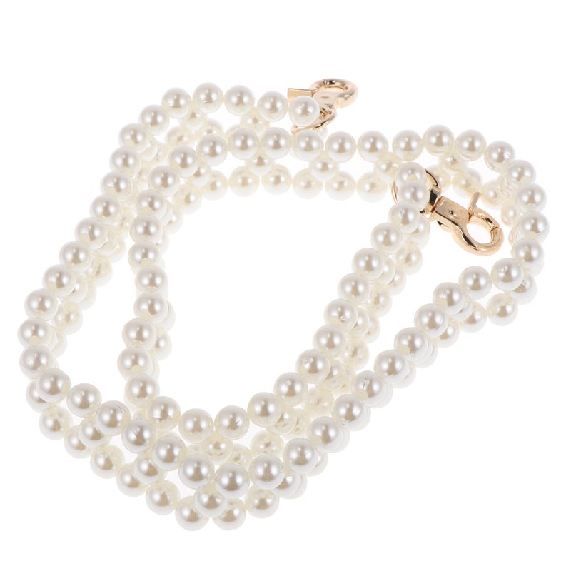Double Row Bag Chain Delicate Handbag Chains Shoulder Bag Strap Replacement Accessories for Girls Women (Pearl, 60cm) - Image 1