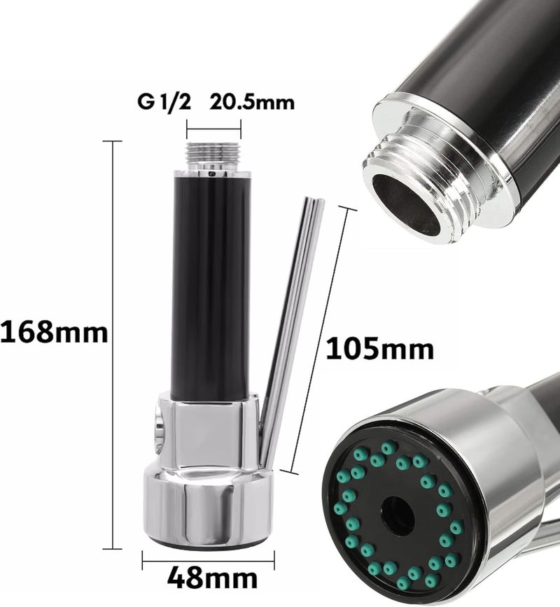 Royal Apex Kitchen Tap Sprayer Head with Chrome Finish - Easy-to-Install ABS Faucet Nozzle Replacement - Image 2