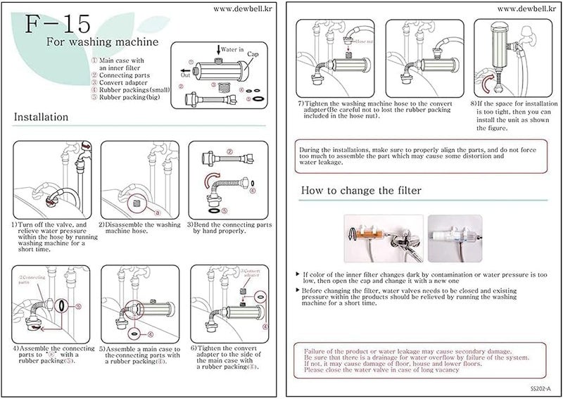 Dewbell F15 Water Filter System for Washing Machine (Standard) - Image 3