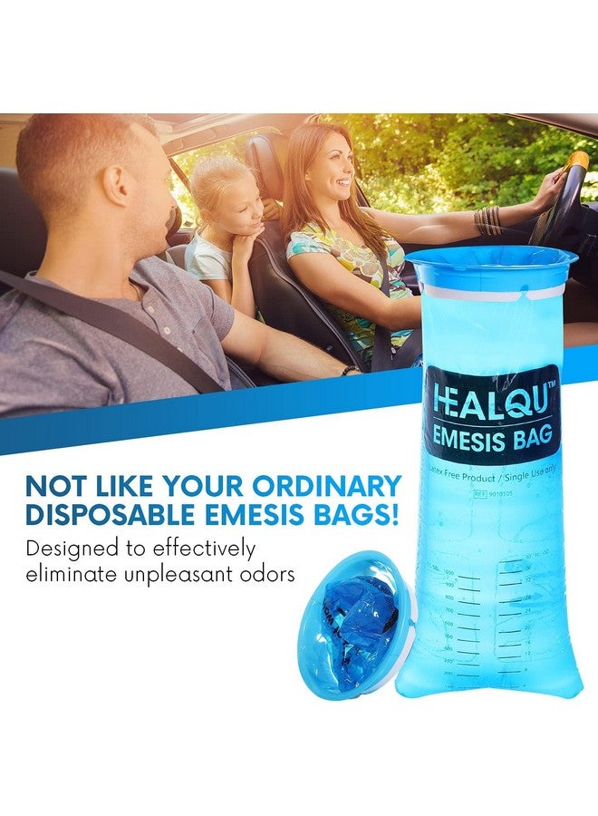 HEALQU Healqu Hospital Vomit Bags - 60 Pack 1000ml Car Throw Up Bag - for Airsick Travel & Motion Sickness - Leak Resistant Medical Grade Puke Bag - Disposable Barf Bags Throw Up, Nausea  - Image 4