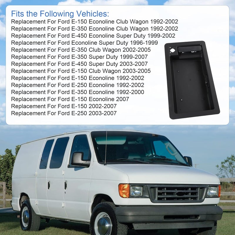 JDMSPEED Rear Cargo Door Handle & License Plate Tag Bracket for Ford Van E150 E250 E350 - Image 2