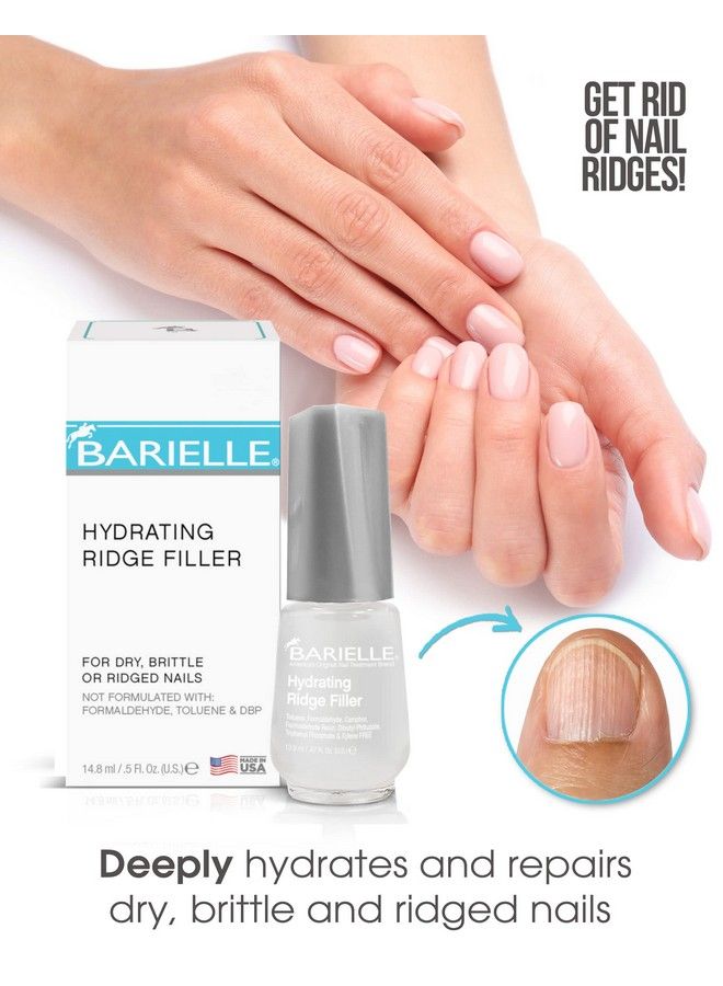 BARIELLE Hydrating Ridge Filler Fill And Smooth Unsightly Nail Ridges For Dry Brittle Or Ridged Nails Enhances Nail Growth And Strengthening Base Coat 0.5 Ounce - Image 4