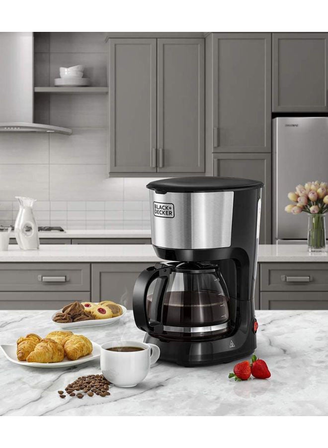 BLACK+DECKER Coffee Maker, 10-Cup Drip Coffee Machine with 1.25L Glass Carafe, Easy-Grip Handle, Drip Stop, Non-Stick Warming Plate, Auto-Shutoff, Boil Dry Protection, 1.25 L 750 W DCM750S-B5 Black/Silver - Image 5
