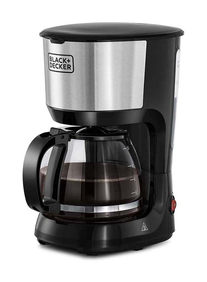 BLACK+DECKER Coffee Maker, 10-Cup Drip Coffee Machine with 1.25L Glass Carafe, Easy-Grip Handle, Drip Stop, Non-Stick Warming Plate, Auto-Shutoff, Boil Dry Protection, 1.25 L 750 W DCM750S-B5 Black/Silver - Image 1
