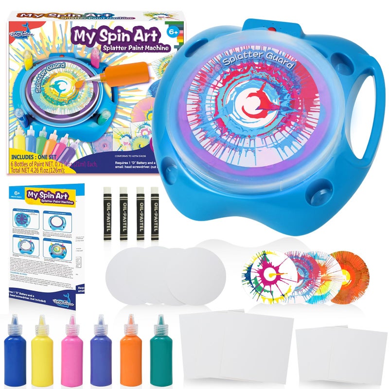 Wings Giant Spin Art Machine Variable Speed Battery Operated Spinner Paint Spinner with Splatter Guard Washable Paint Spin Art Kit Stem Toys Arts and Crafts - Image 3