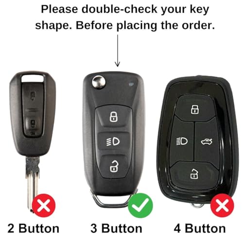KEYCEPT Tristar Key Cover for Tata Tiago | Nexon | Altroz | Punch | Tigor | Zest | Curvv | Hexa | EV and Facelift for 3 Button flip Key (Red) - Image 2