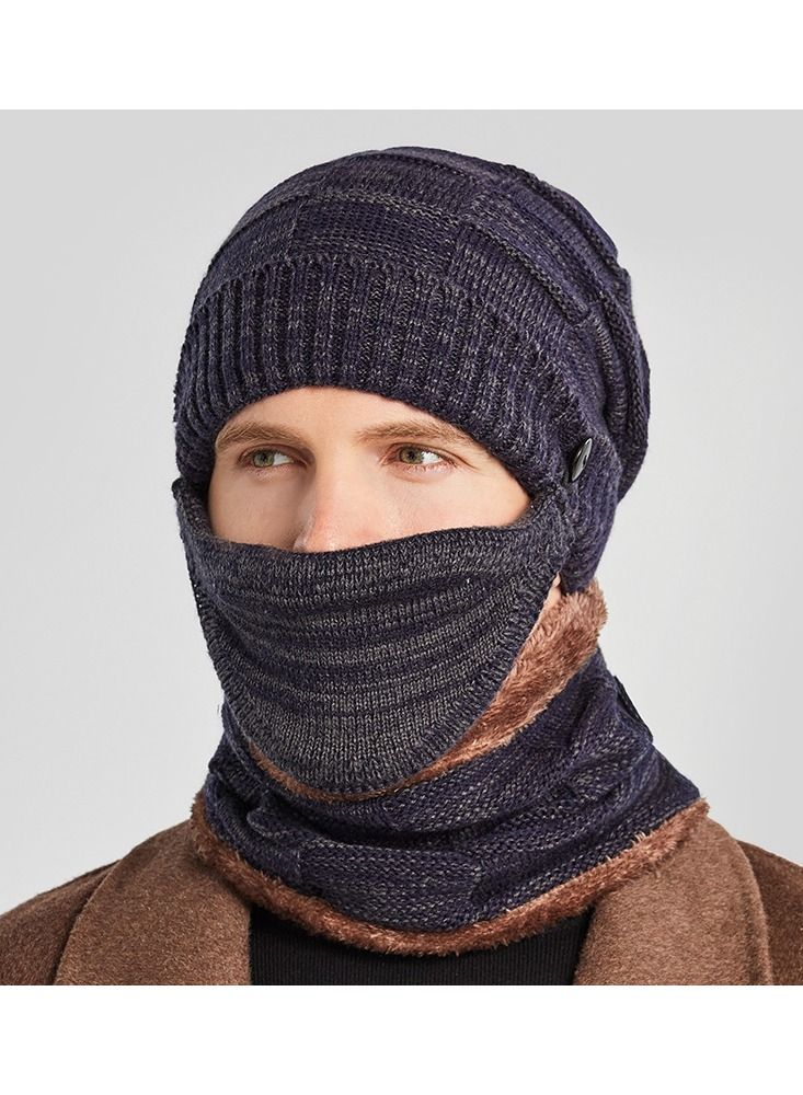 Loquat Winter Padded Set Cap Knitted Hat Scarf 2-Piece Set