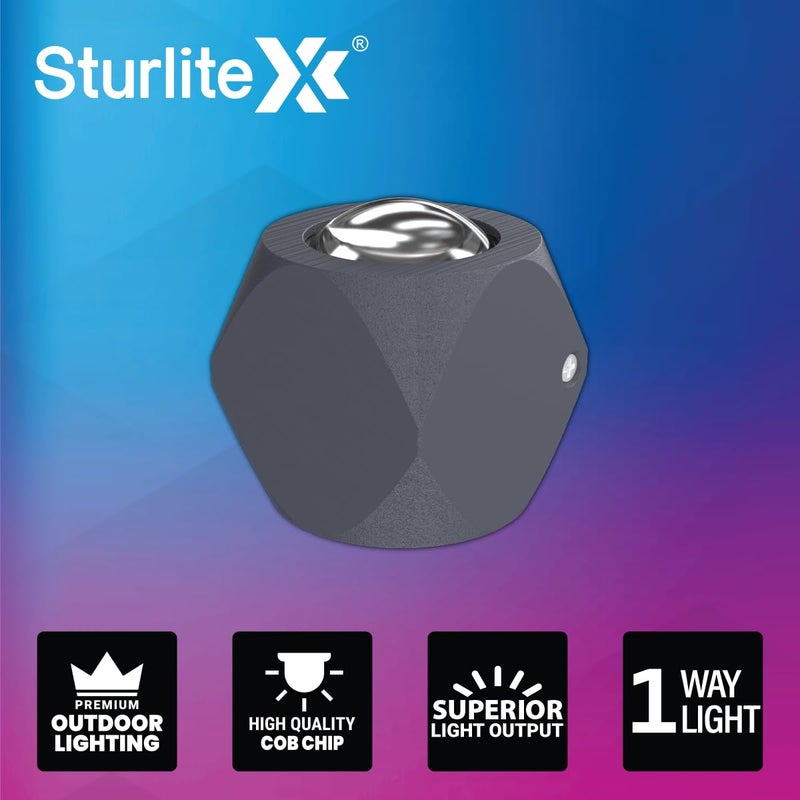 Sturlite Uniko 2Watt 1Way LED Wall Light 3K Color Temperature Corrosion Scratch Resistant Aluminum Body with IP65Weather Protection Indoor Outdoor Wall Mount Decorative Light Pack of 1 - Image 2
