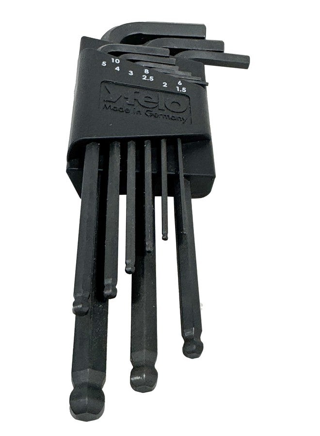 فيلو مجموعة مفاتيح سداسية مترية من Felo 36500011 ذات طرف كروي أسود من أكسيد الألومنيوم، مقاس 1.5-10 مم، 9 قطع - Image 3