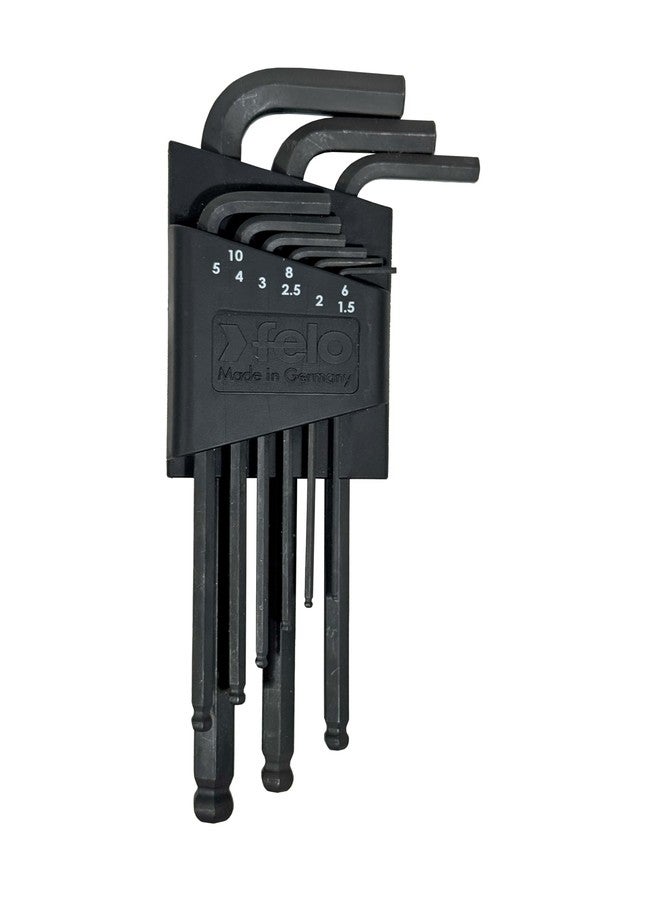 فيلو مجموعة مفاتيح سداسية مترية من Felo 36500011 ذات طرف كروي أسود من أكسيد الألومنيوم، مقاس 1.5-10 مم، 9 قطع - Image 1