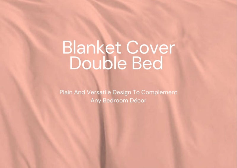 TIB Glace Cotton Plain Duvet Cover King Size | Blanket Cover Double Bed | Quilt Cover Double Bed with Zipper 140 GSM, 90x100, Peach - Image 2