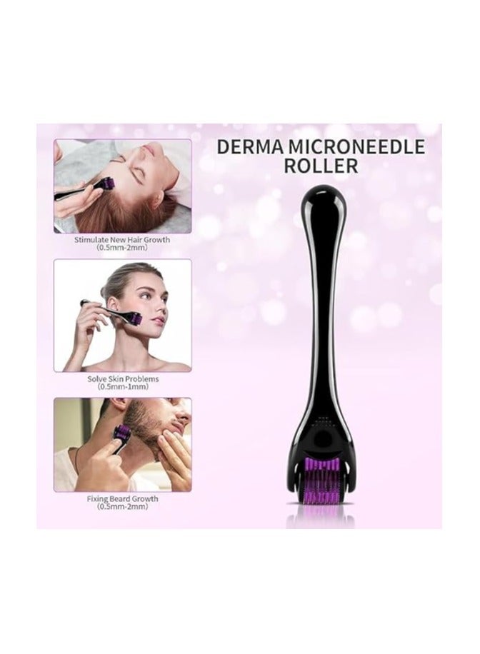 إبر ديرما رولر 540 إبرة دقيقة من التيتانيوم لتجديد بشرة الوجه ومقاومة التجاعيد ومقاومة الشيخوخة وتجديد البشرة وتساقط الشعر وندبات حب الشباب وعلامات التمدد، متعددة الألوان (0.1) - Image 2