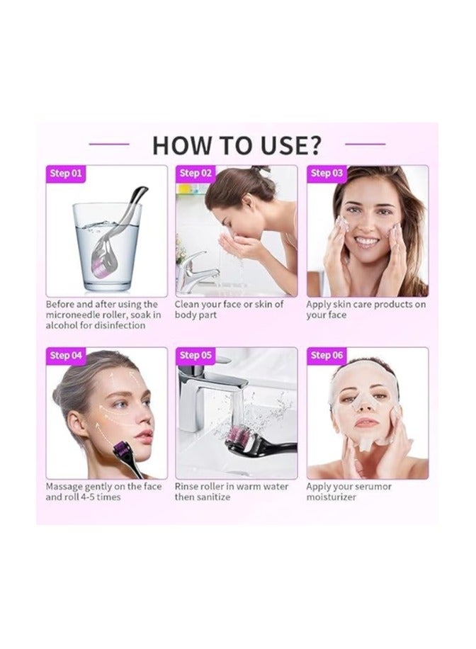 إبر ديرما رولر 540 إبرة دقيقة من التيتانيوم لتجديد بشرة الوجه ومقاومة التجاعيد ومقاومة الشيخوخة وتجديد البشرة وتساقط الشعر وندبات حب الشباب وعلامات التمدد، متعددة الألوان (0.1) - Image 4