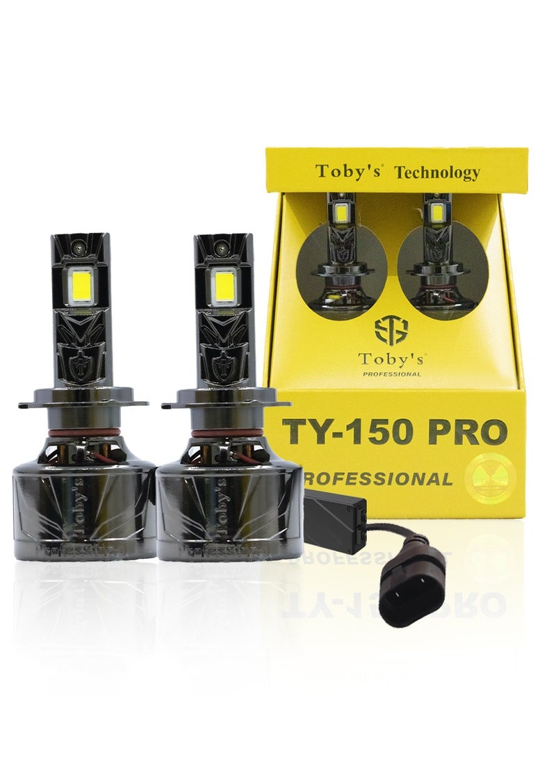 Toby's Toby's TY150 PRO 9005 2 Pieces 300W (Pair) Original Tested LED Headlight Bulb Assembly 30000 Lumens(Pair) 150W/Piece Power Xtreme Bright With Color Temperature 6500K  - Image 1