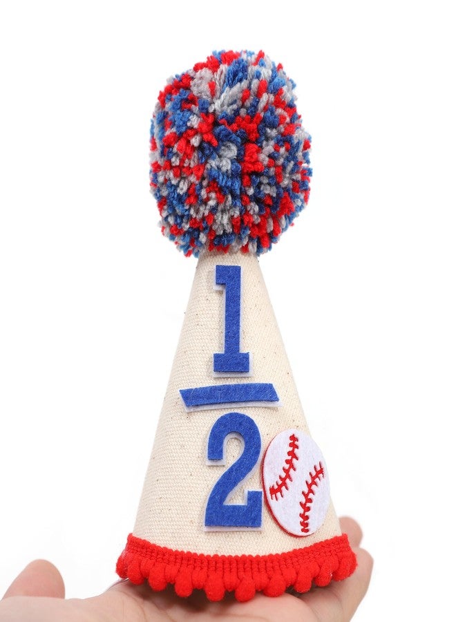 بيديد قبعة بيسبول مطرزة بالخرز لعيد الميلاد - زينة عيد ميلاد نصف شهر/6 أشهر، قبعة في منتصف الطريق إلى أول شهر، لافتة حفل عيد ميلاد الطفل الصغير ذي الستة أشهر، (نصف) - Image 5