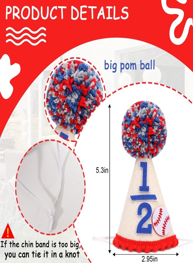 بيديد قبعة بيسبول مطرزة بالخرز لعيد الميلاد - زينة عيد ميلاد نصف شهر/6 أشهر، قبعة في منتصف الطريق إلى أول شهر، لافتة حفل عيد ميلاد الطفل الصغير ذي الستة أشهر، (نصف) - Image 2