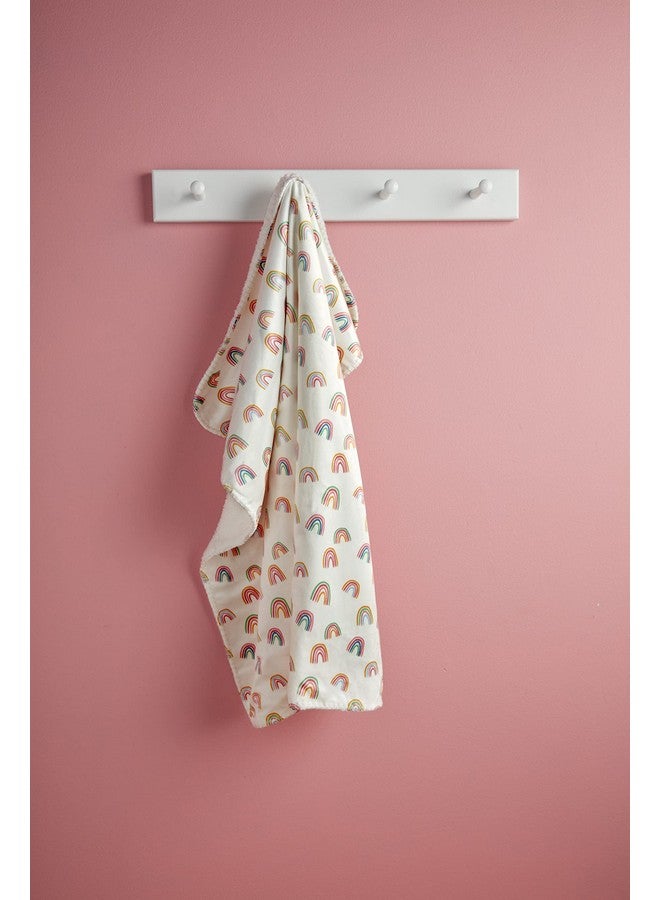 Mud Pie Children's Nursery Chenille Blanket, Milky Rainbow, 34" x 28" - Image 2