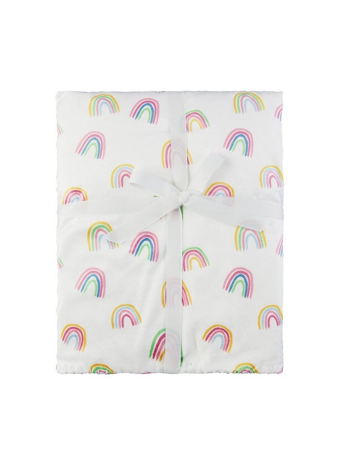 Mud Pie Children's Nursery Chenille Blanket, Milky Rainbow, 34" x 28" - Image 1