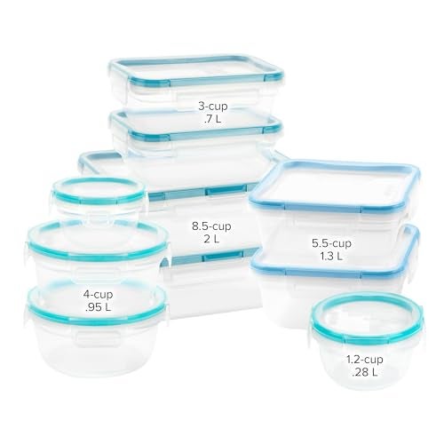 Snapware Total Solutions (10-Pack, Mixed Sizes) Plastic Food Storage Containers Set, Airtight & Leakproof Locking BPA-Free Lids Tupperware, Freezer Dishwasher Microwave Safe - Image 2