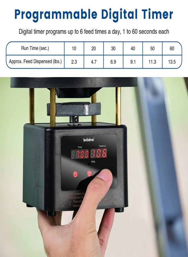 briidea Automatic Chicken Feeder Timer, Poultry Feeder Motor and Timer Kit, Metal Spin Plate, Adjustable Mount, Ideal for Chickens, Ducks, Geese - Image 2