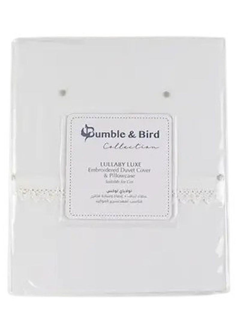 Bumble & Bird Bumble & Bird - Embroidered Duvet Cover & Pillowcase For Cot - Grey - Image 3