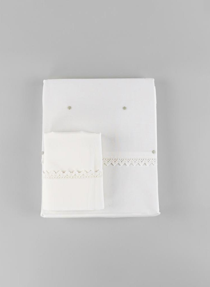 Bumble & Bird Bumble & Bird - Embroidered Duvet Cover & Pillowcase For Cot - Grey - Image 4