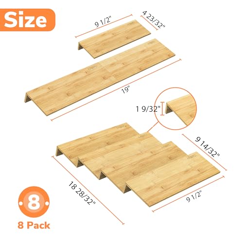 AMBIRD Bamboo Spice Drawer Organizer with Nonslip Mat4 Tier 2 Set Jar Spice Rack Tray From 95to 19 Seasoning Organizer for KitchenCabinetDrawersCountertop - Image 3