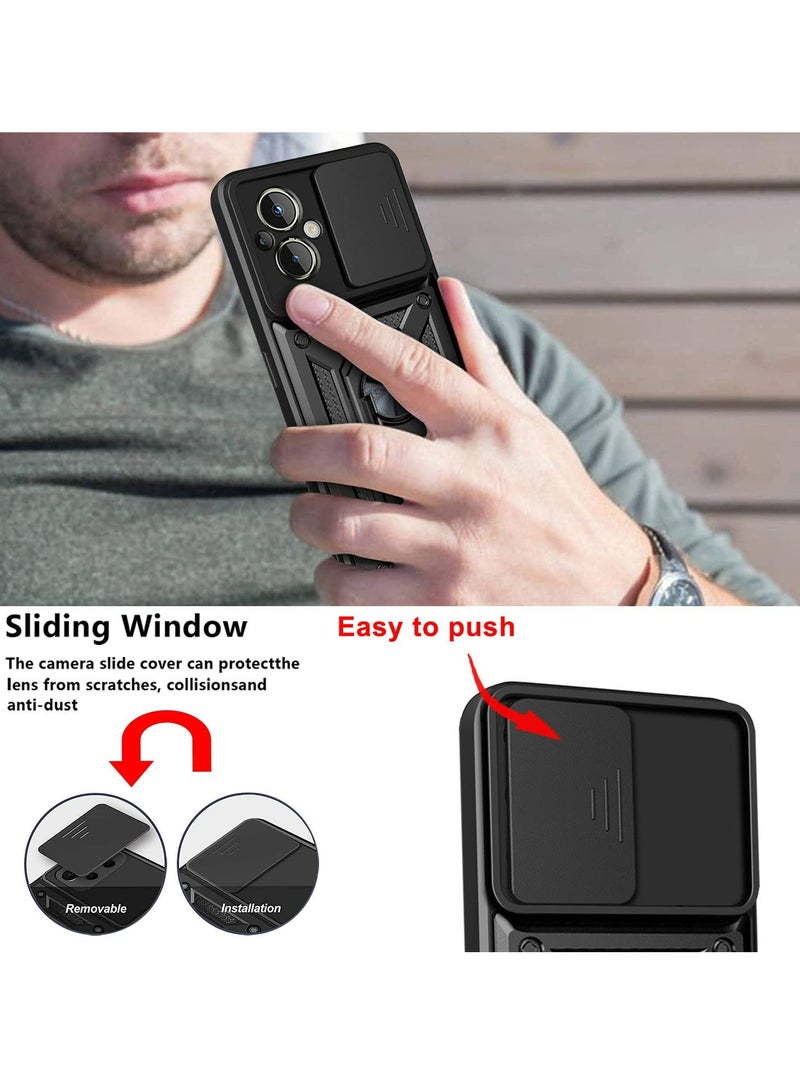Case Cover For realme C67 4G , Slide Camera Lens Cover + 360°Rotating Kickstand Ring + Support Magnetic Car Mount Shockproof Mobile Phone Case - Image 3