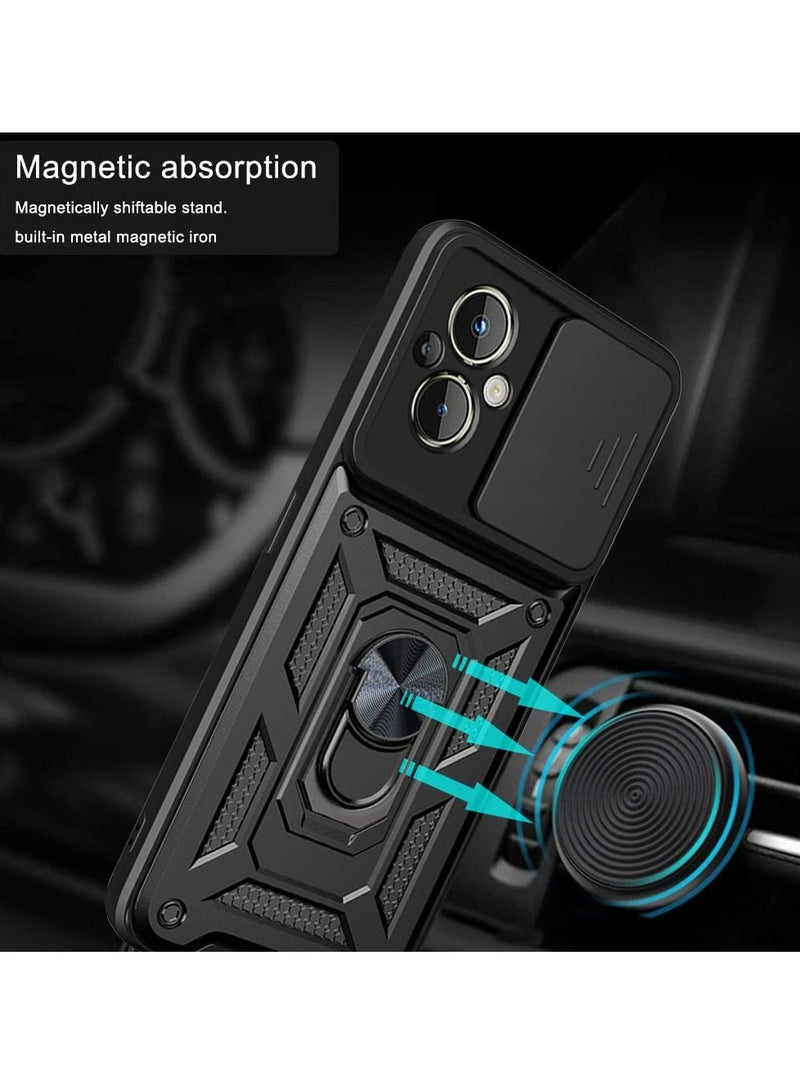 Case Cover For realme C67 4G , Slide Camera Lens Cover + 360°Rotating Kickstand Ring + Support Magnetic Car Mount Shockproof Mobile Phone Case - Image 5